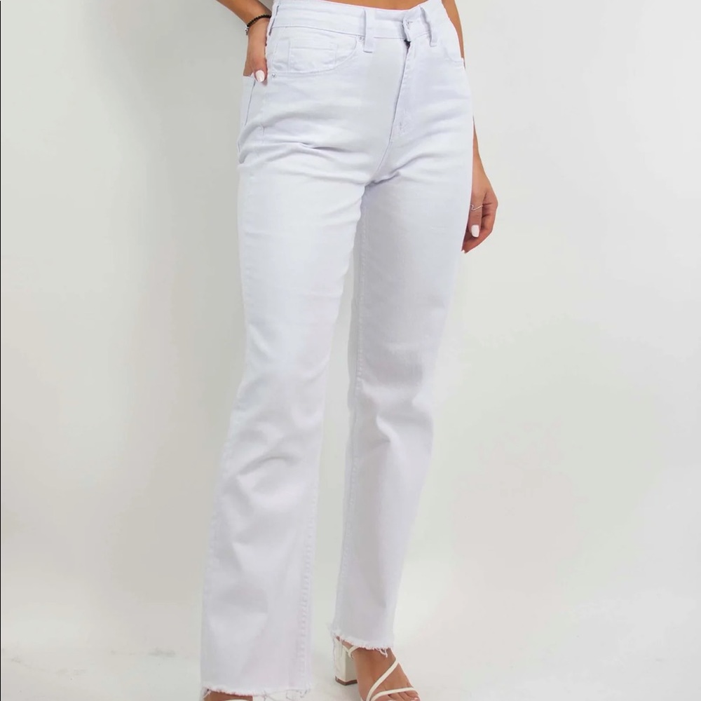 Grey Bandit white straight leg jeans
